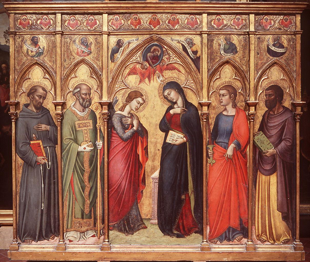 Annunciazione e Santi (polittico) di Luca di Tommè (sec. XIV)