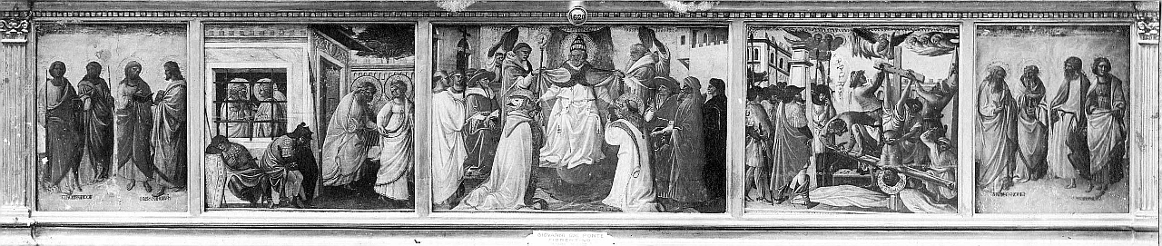Santi, episodi della vita di San Pietro (predella, frammento) di Giovanni dal Ponte (sec. XV)