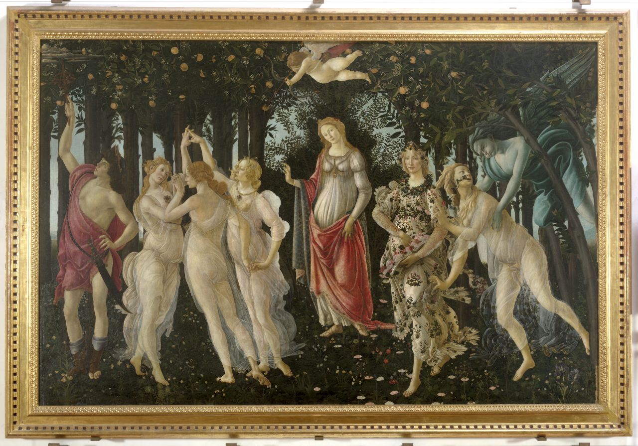 La Primavera, allegoria della primavera (dipinto) di Filipepi Alessandro detto Botticelli (sec. XV)