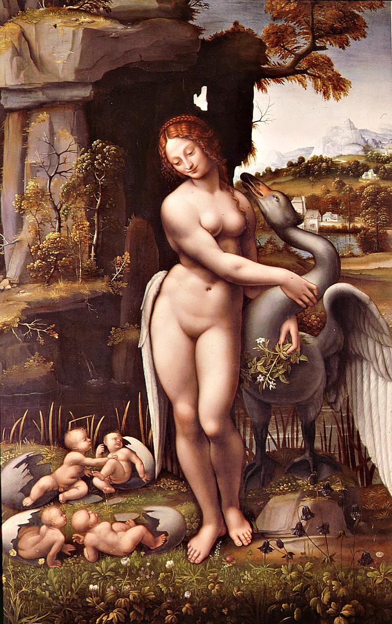 Leda e il cigno (dipinto) di Melzi Francesco (?) (sec. XVI)