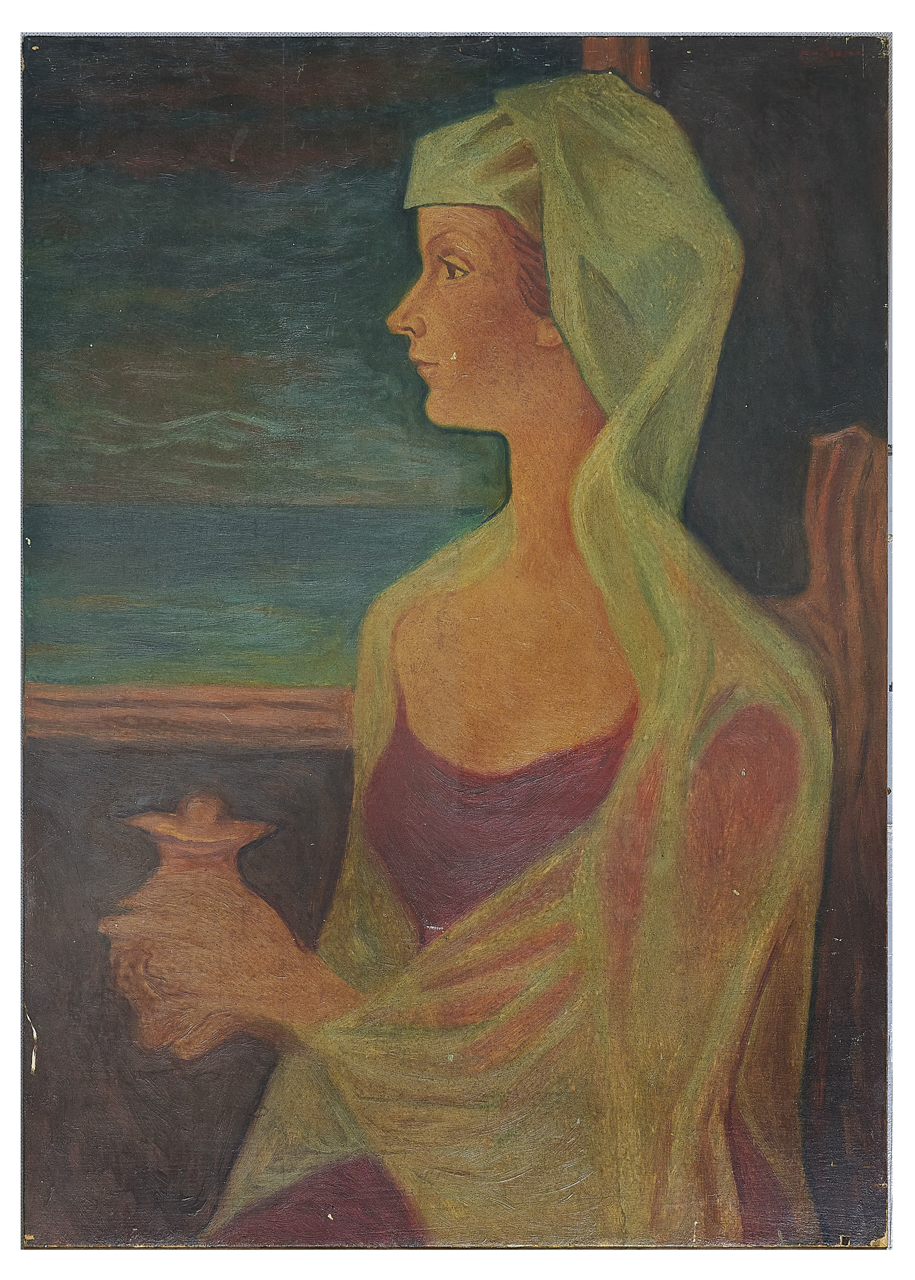 Figura femminile (dipinto) di Patrone, Giovanni (metà XX secolo)