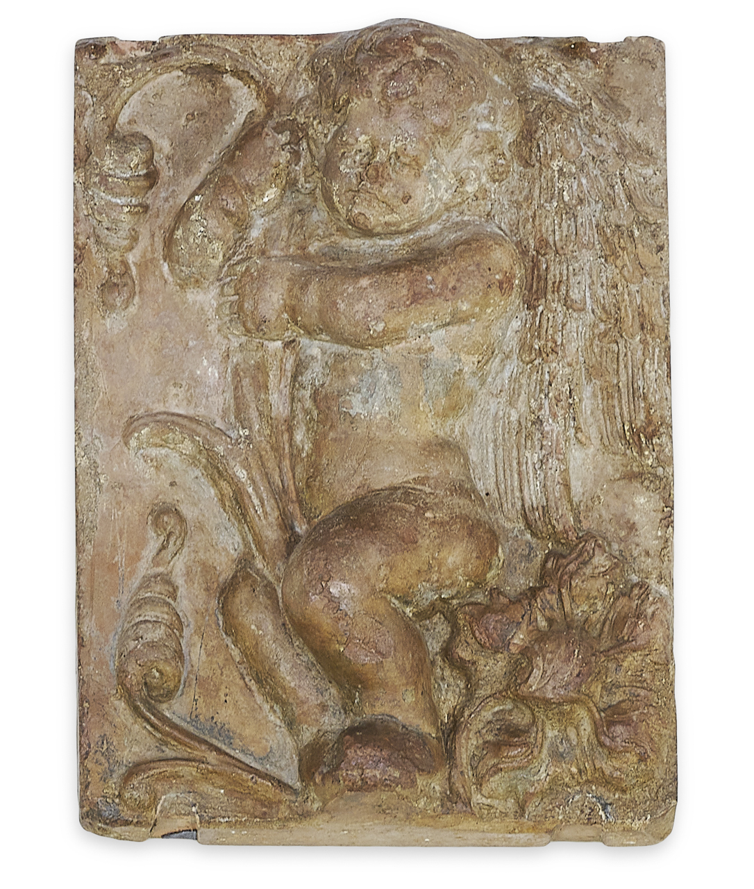 Putto alato con fiore (rilievo) di Patrone, Giovanni (metà XX secolo)