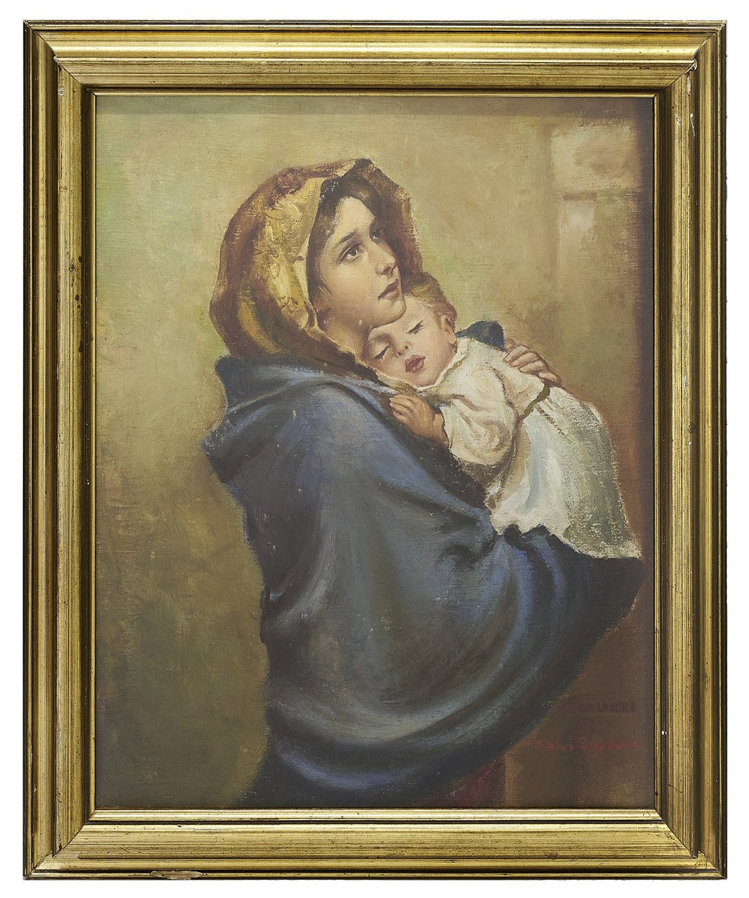 Madonna del Riposo, Madonna con Bambino (dipinto) di Spinnato, Salvi (XX secolo)