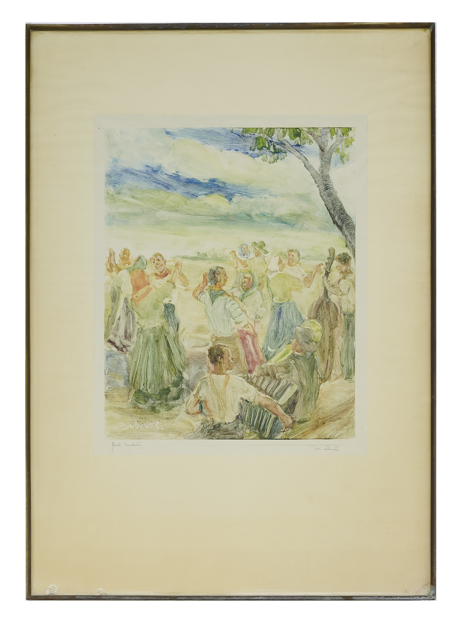 Danza di contadini (stampa) di Silvestri, Tullio (XX secolo)