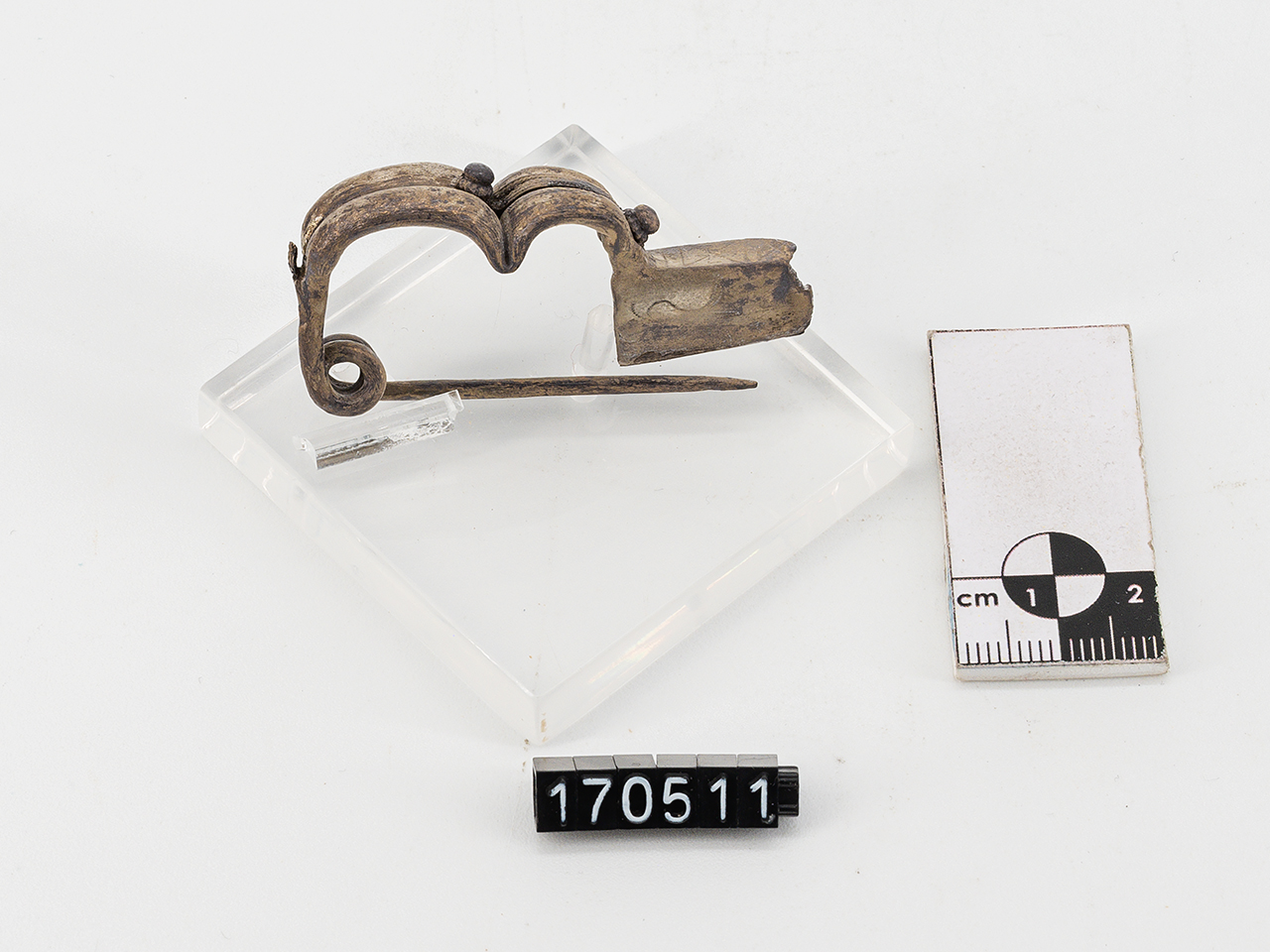 fibula, ad arco doppio (metà SECOLI/ IV a.C)