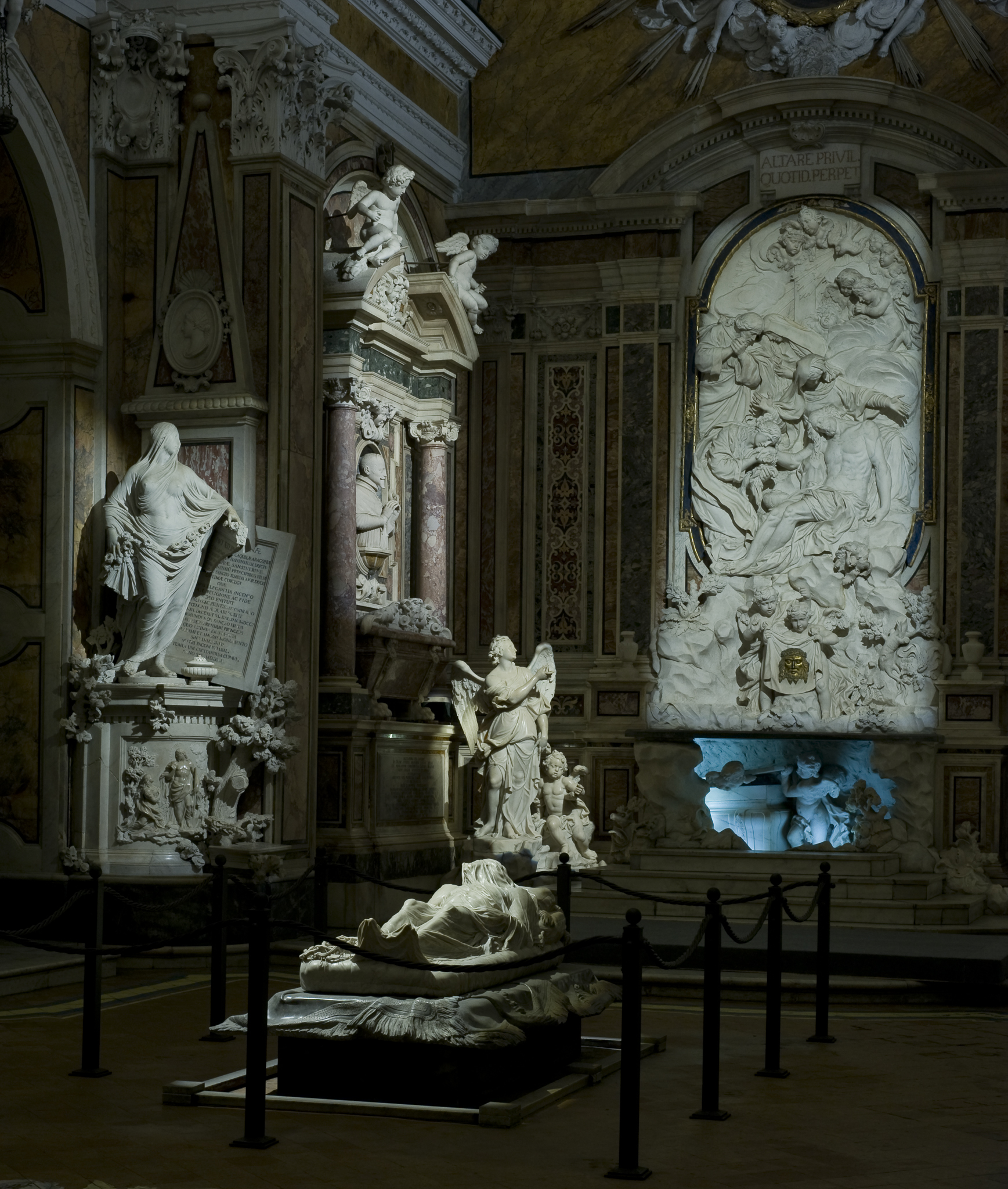 Napoli - Cappella Sansevero - Interno - Statue (fotografia digitale) di Velo, Massimo (primo quarto XXI)