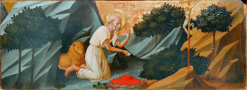 San Gerolamo nel deserto (scomparto di predella) di Domenico di Michelino (attribuito) (secondo quarto XV)