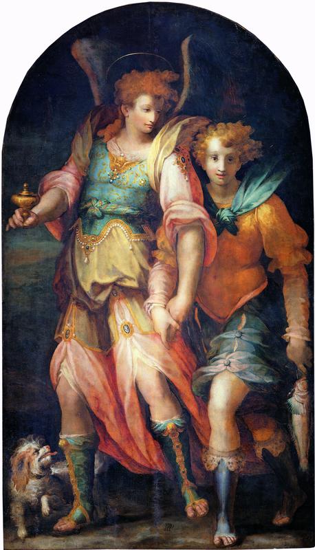 L'arcangelo Raffaele con Tobiolo (dipinto) di Morandini Francesco detto Il Poppi (terzo quarto XVI)
