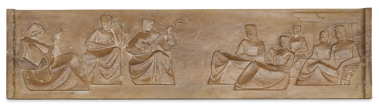 Concerto, Suonatrici (rilievo) di Lorenzo Garaventa (XX secolo)