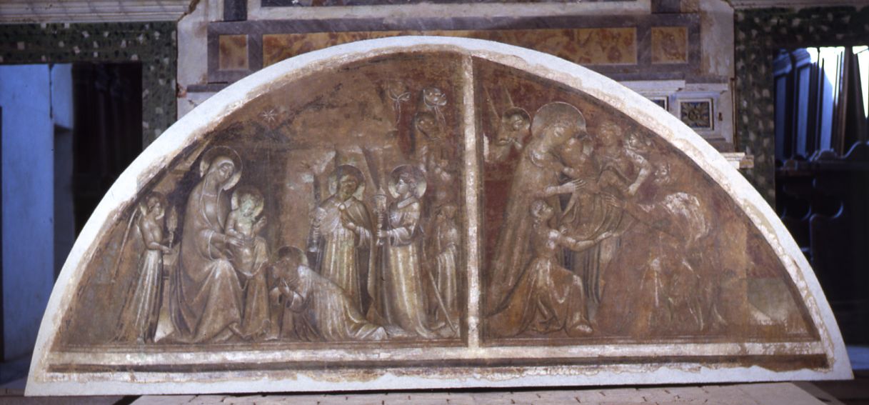 storie della natività di Gesù (dipinto murale, frammento) di Andrea di Giovanni - ambito toscano (sec. XV)