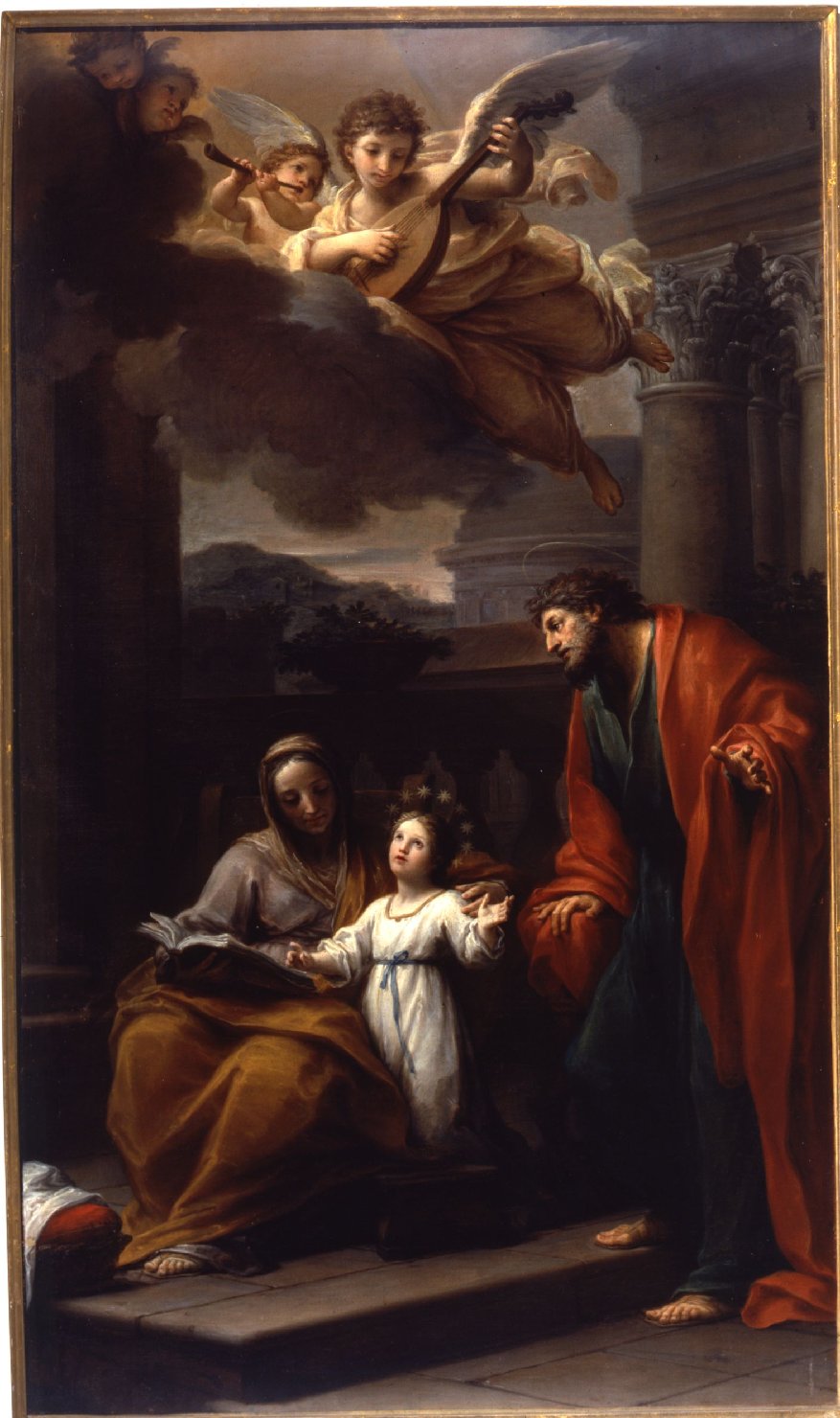 educazione di Maria Vergine (dipinto, opera isolata) di Mancini Francesco (sec. XVIII)