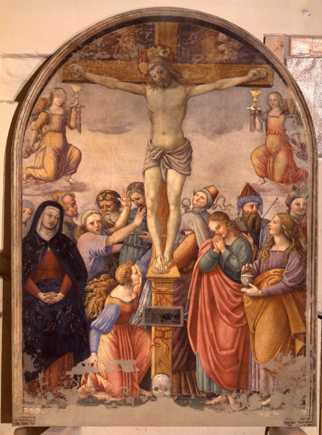 crocifissione di Cristo (dipinto, opera isolata) di Mariano di ser Austerio (attribuito) (sec. XVI)