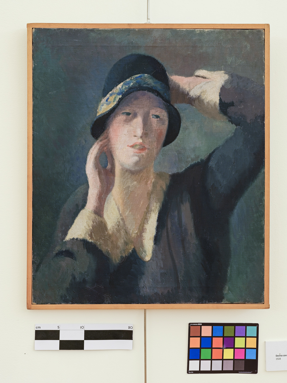 Donna con cloche, donna con il cappello (dipinto) di Levi Carlo - ambito lucano (XX)