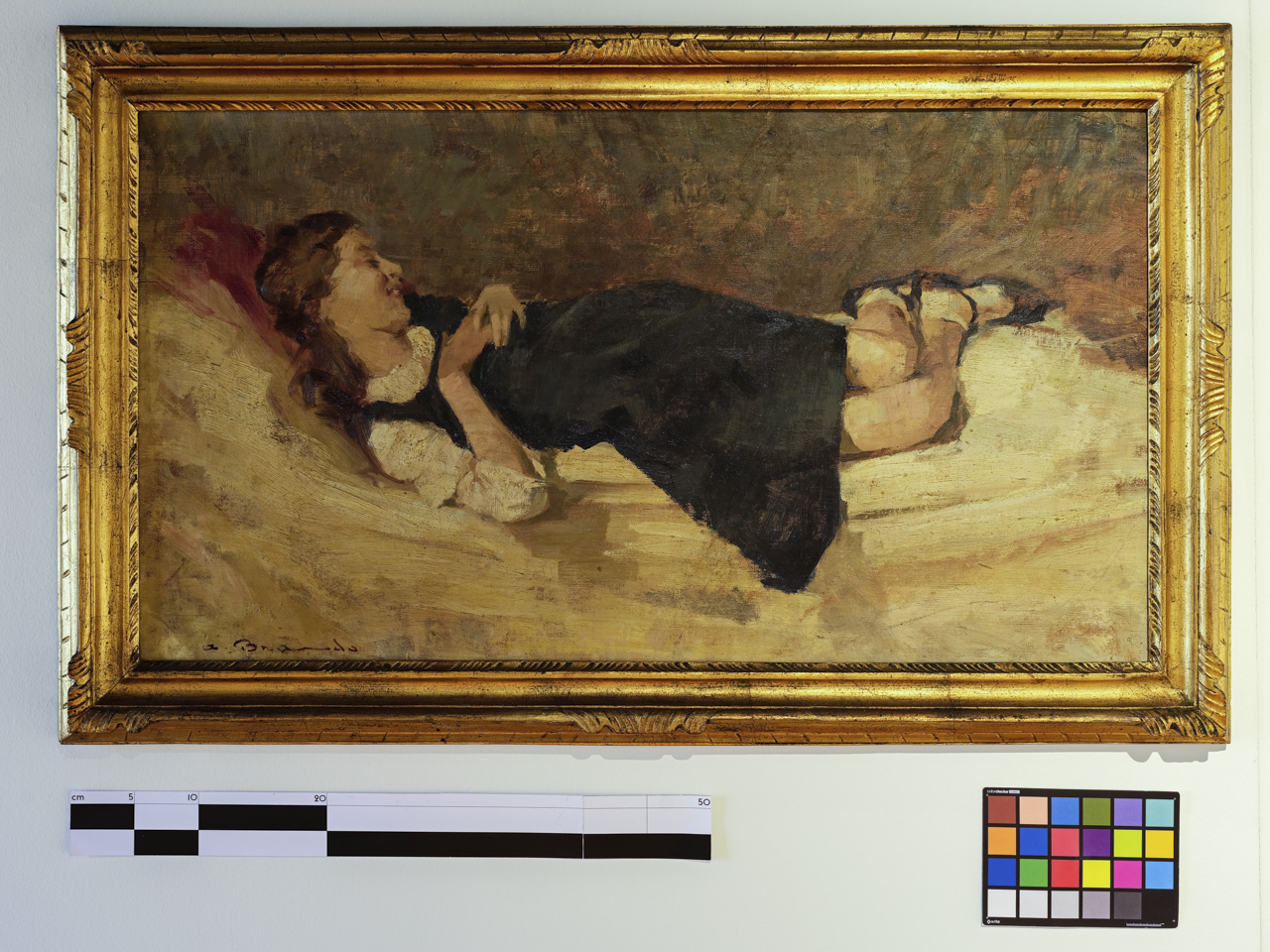 Dolce far niente, Ritratto di fanciulla (dipinto, opera isolata) di Angelo Brando - ambito Italia meridionale (anni trenta XX)