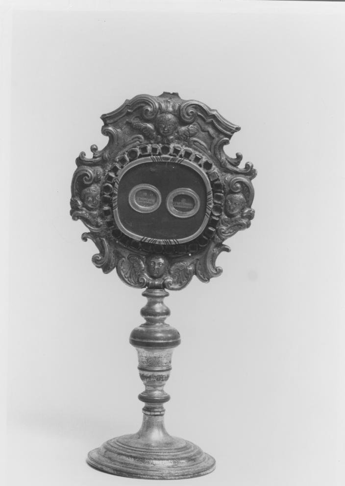 cherubini con motivi decorativi geometrici e vegetali (reliquiario) - bottega sarda (XVIII)