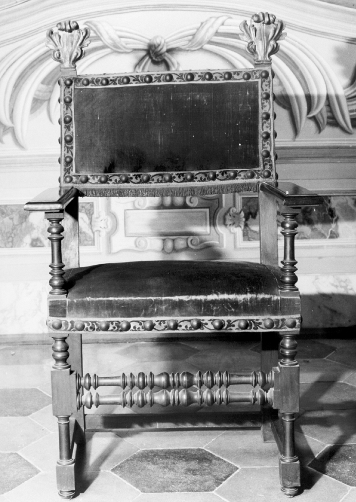 elementi decorativi vegetali (sedia - a braccioli) - produzione spagnola (XVII)