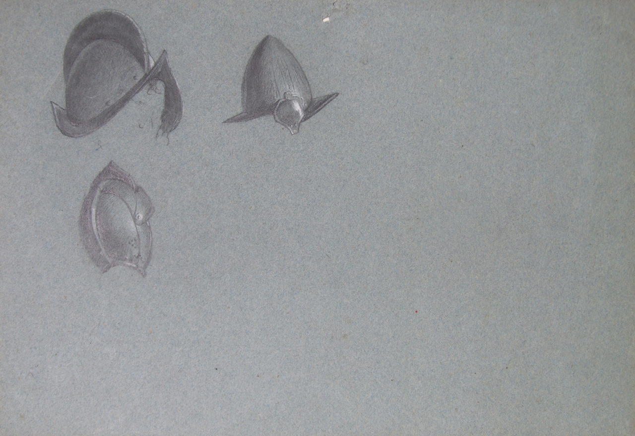 studio di elmi (disegno) di Aldi Pietro (XIX)