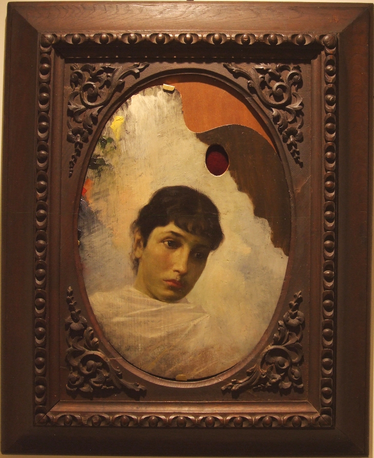 ritratto di fanciulla (tavolozza) di Aldi Pietro (XIX)