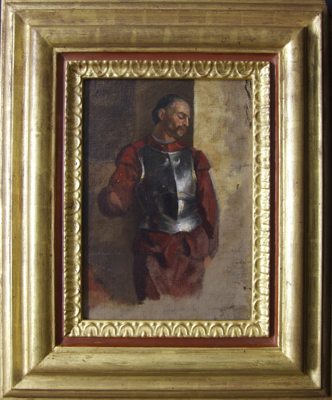 studio di uomo in armatura (dipinto) di Aldi Pietro (XIX)