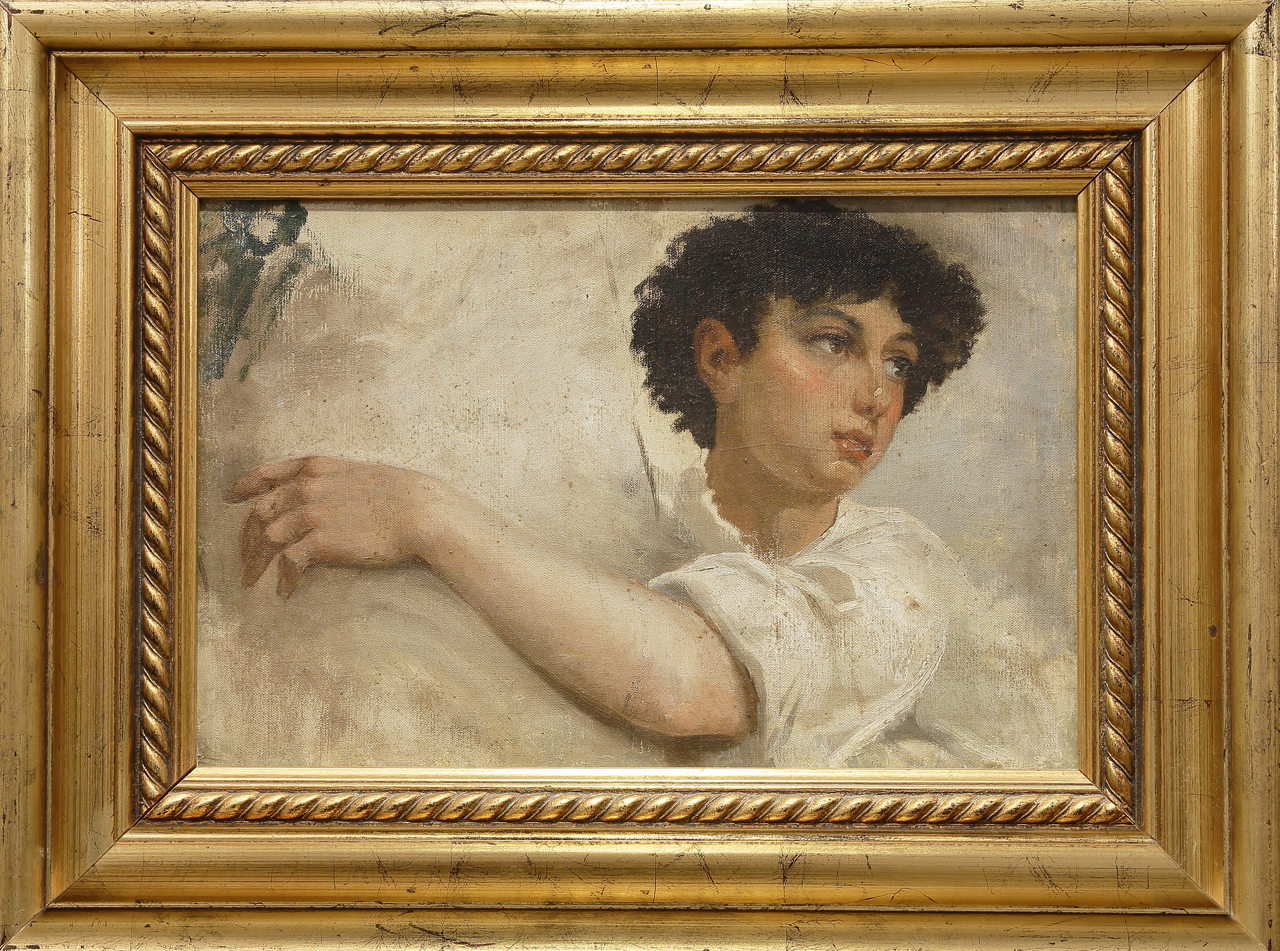 Studio di fanciullo per l'affresco L'incontro di Teano, studio di ragazzo (dipinto) di Aldi Pietro (XIX)