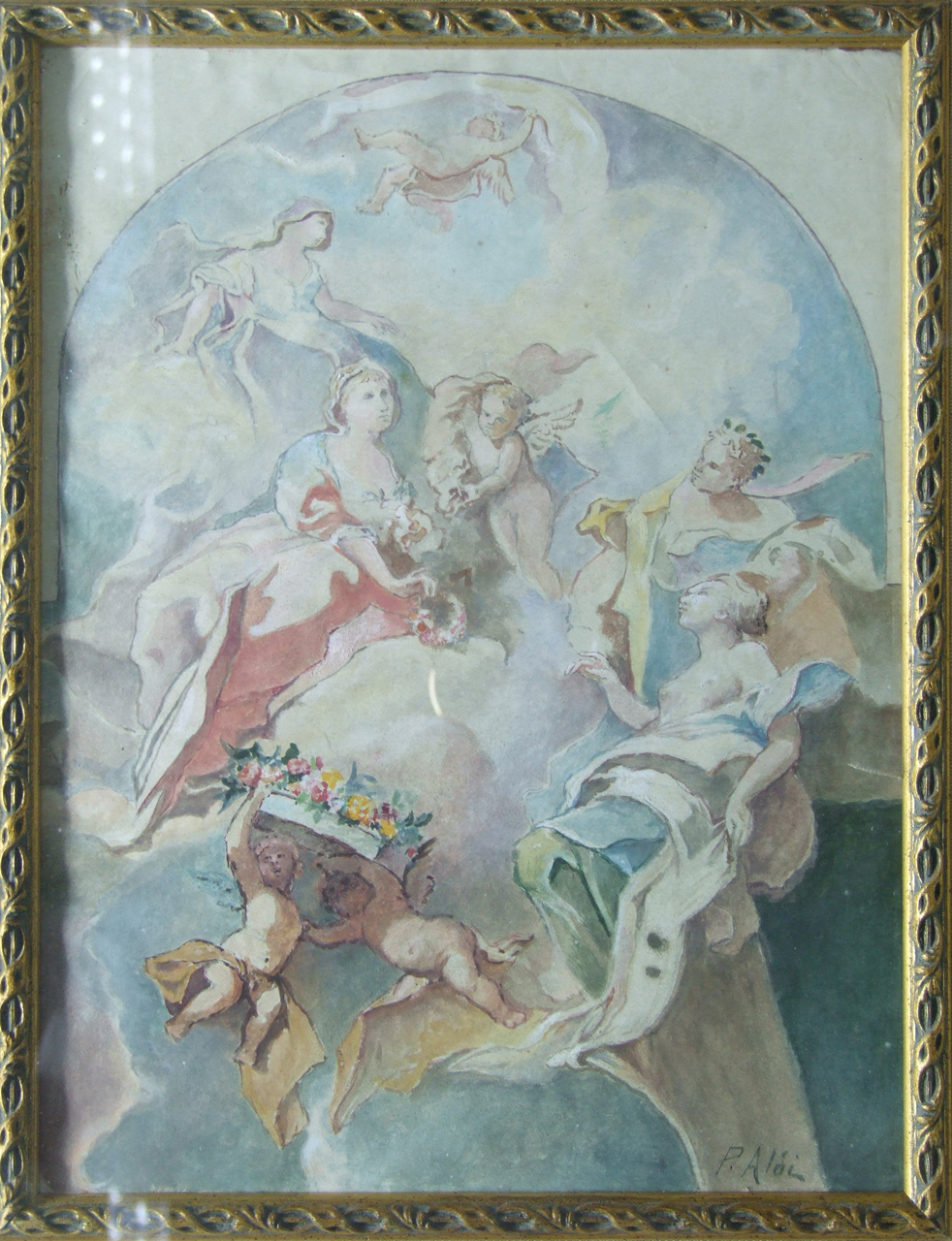 scena allegorica (dipinto) di Aldi Pietro (XIX)