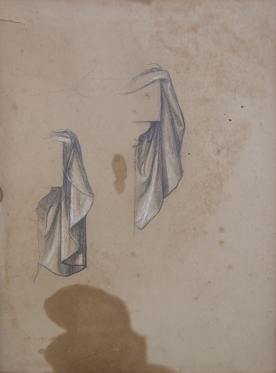 studi di panneggio (disegno) di Aldi Pietro (XIX)