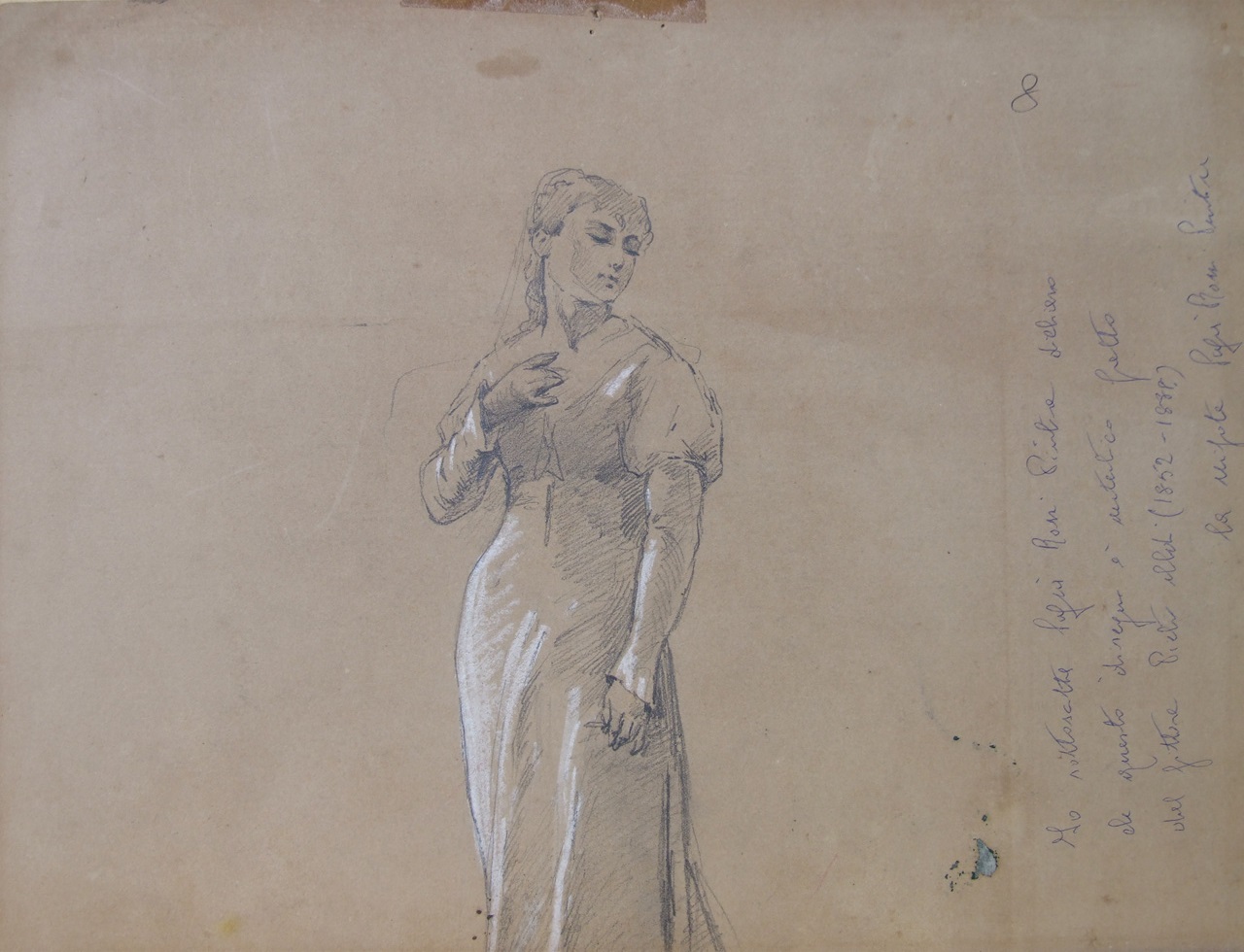 Studi di personaggi storici e figura femminile, studio di tre figure maschili, studio di figura femminile (disegno) di Aldi Pietro (XIX)