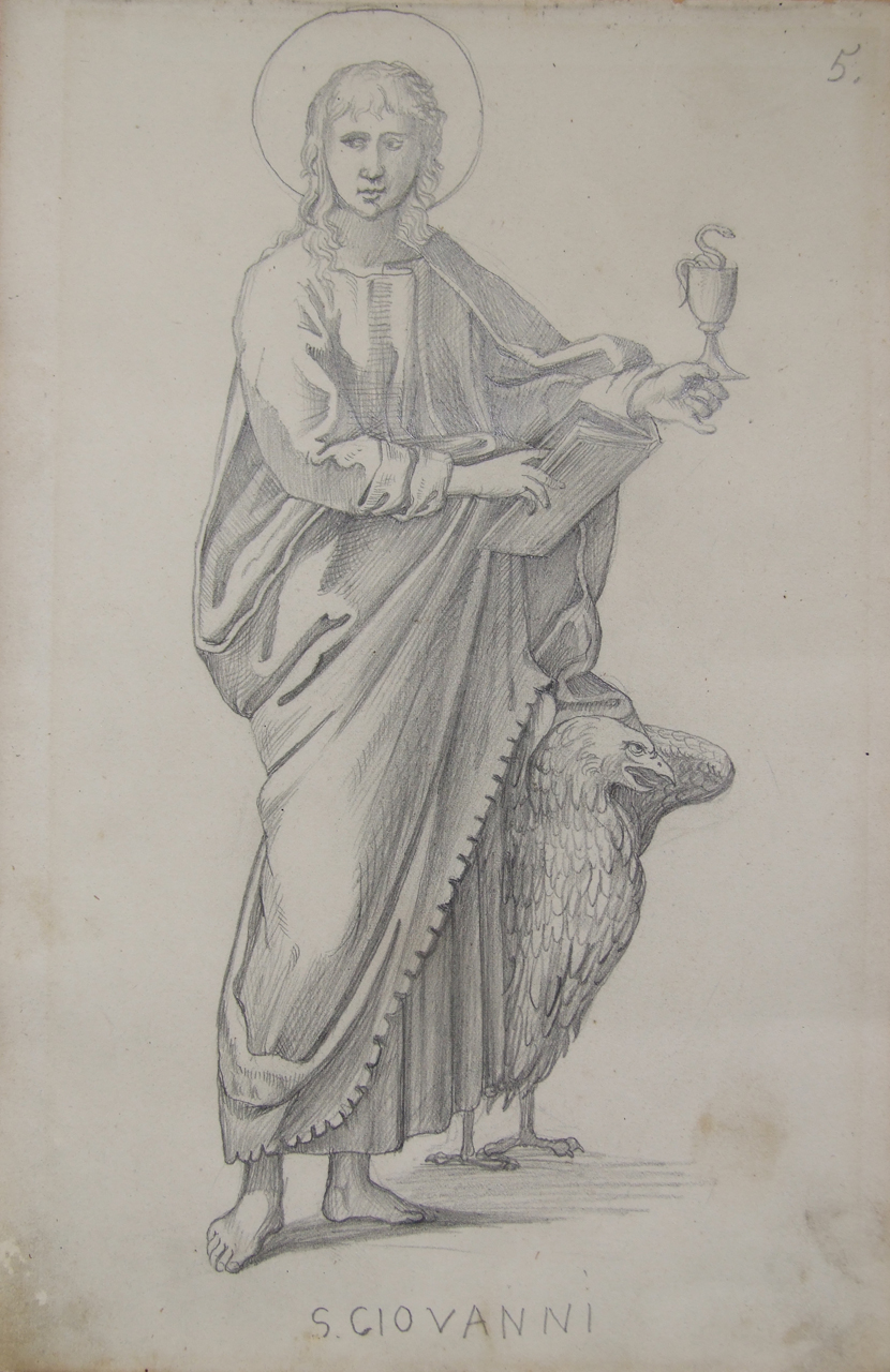 S. Giovanni, San Giovanni Evangelista (disegno, elemento di serie) di Aldi Pietro (XIX)