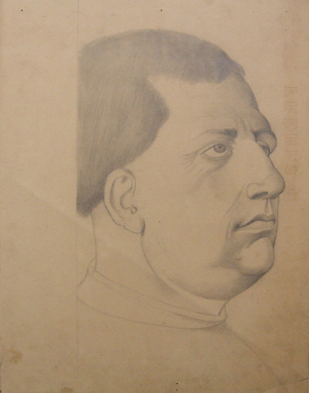 studio di volto maschile (disegno) di Aldi Pietro (XIX)