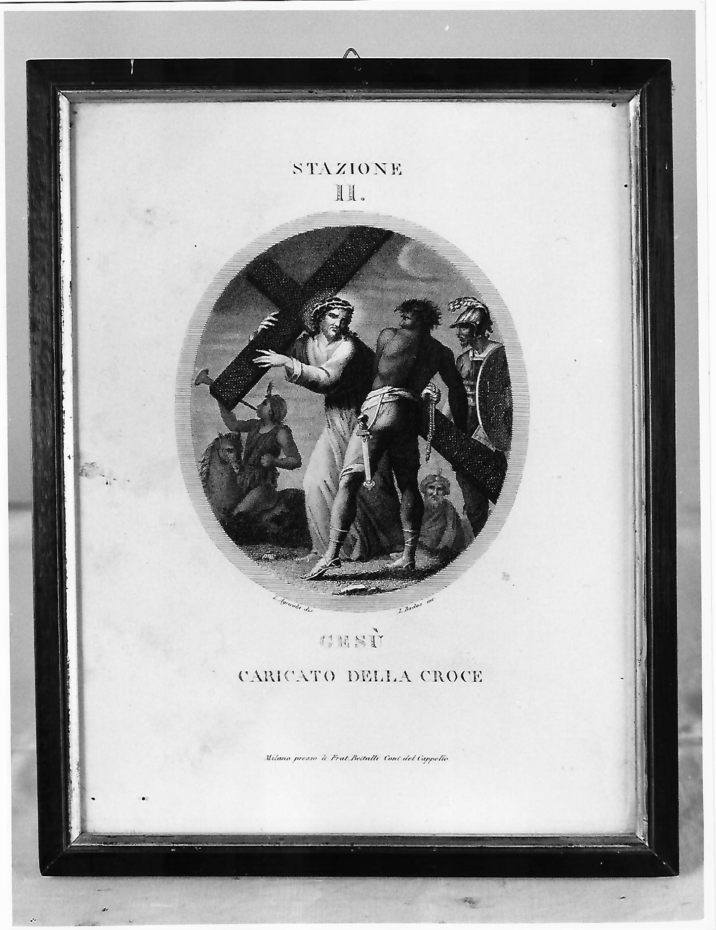 stazione II: Gesù caricato della Croce (stampa) di Agricola Luigi, Rados Luigi (prima metà XIX)