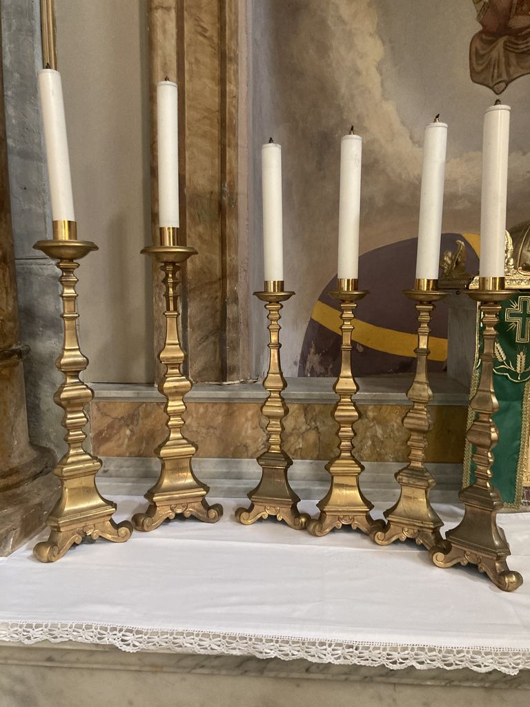 candeliere da chiesa, serie - ambito laziale (inizio sec. XX)