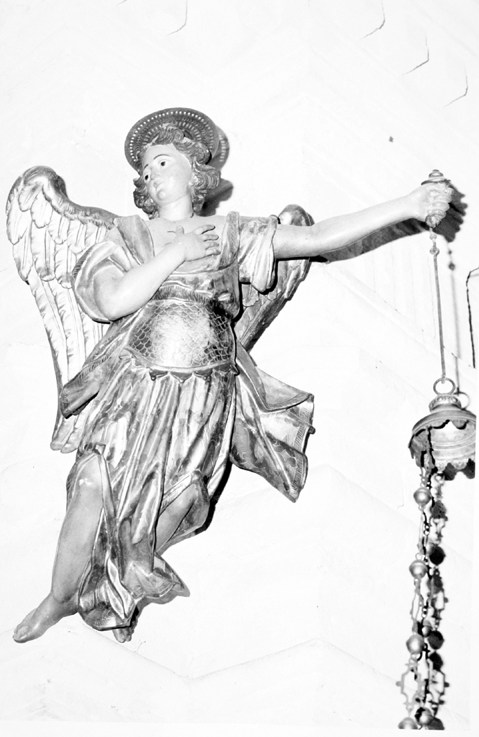 angelo reggilampada (scultura, coppia) - bottega liguro-piemontese (XVIII)