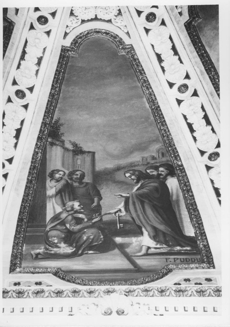 Cristo consegna le chiavi a San Pietro (dipinto) di Puddu Francesco (XX)