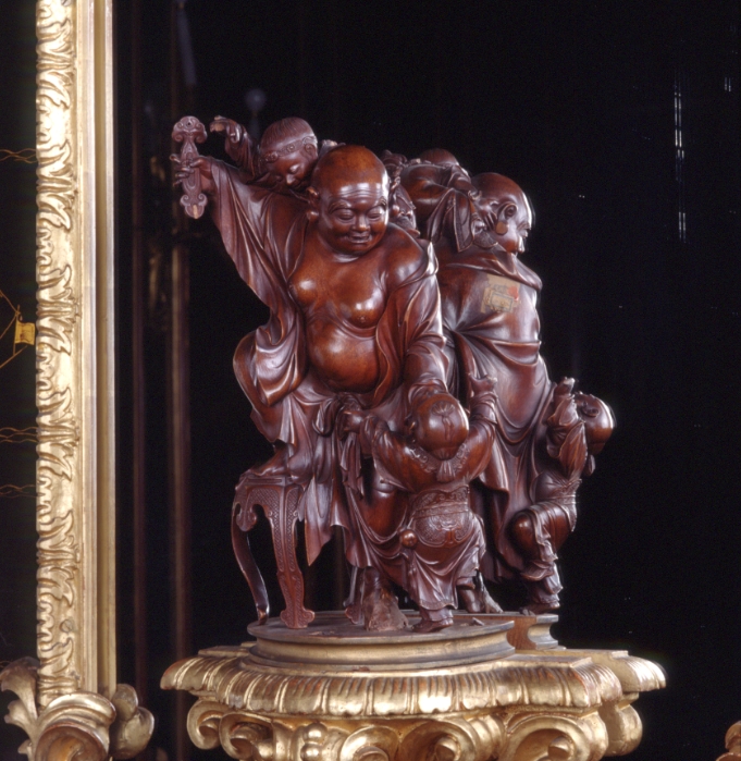 Budai e due bambini (gruppo scultoreo) - manifattura cinese - dinastia Quing (sec. XIX)