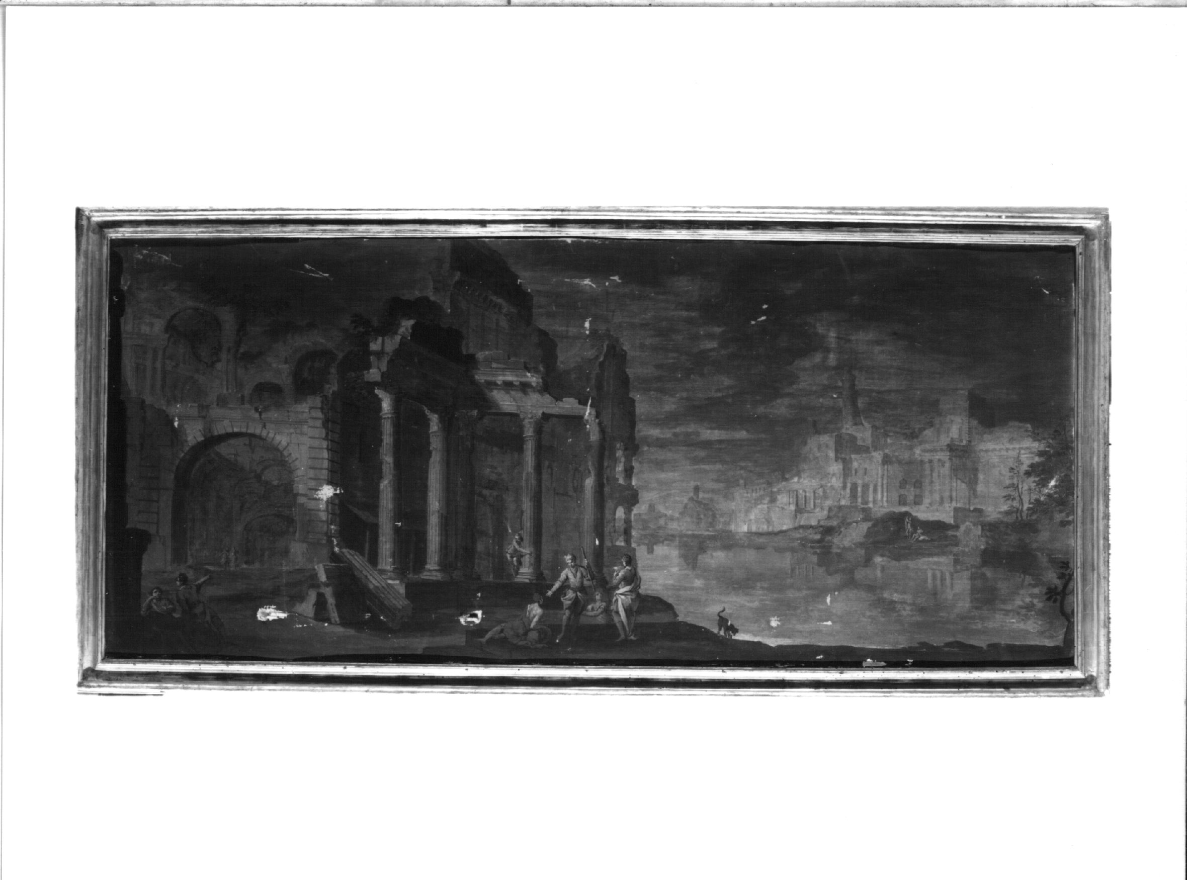 PAESAGGIO CON ROVINE (DIPINTO) - ambito romano (SEC. XVIII)