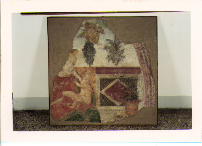MADONNA CON BAMBINO (DIPINTO MURALE, FRAMMENTO) (INIZIO SEC. XVI)