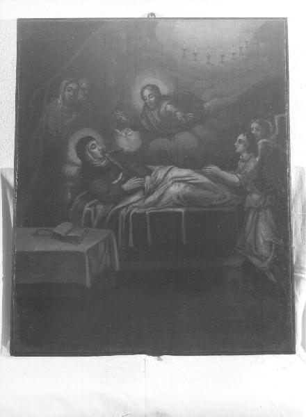 Santa Teresa d'Avila ha la visione della Trinità (dipinto, elemento d'insieme) - ambito genovese (prima metà sec. XVIII)