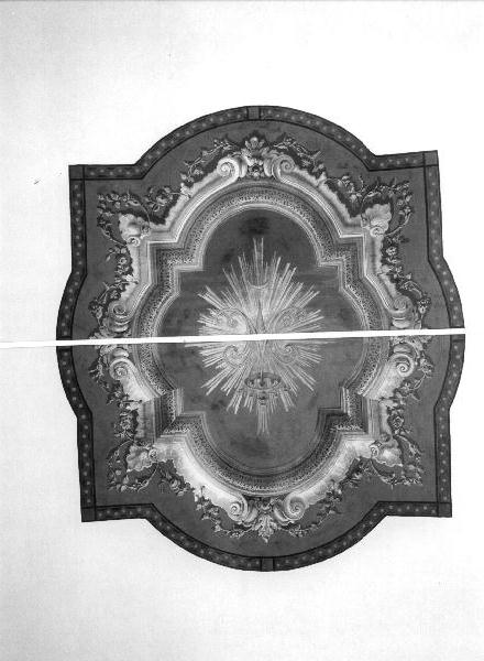 monogramma mariano raggiato (dipinto, elemento d'insieme) - ambito ligure (sec. XX)