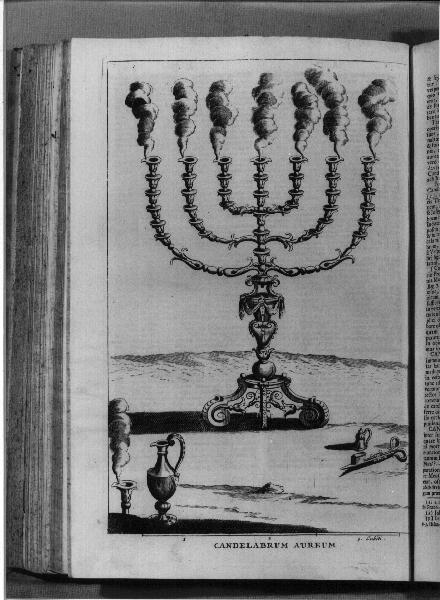 candelabro a sette braccia (stampa, elemento d'insieme) - ambito veneziano (sec. XVIII)