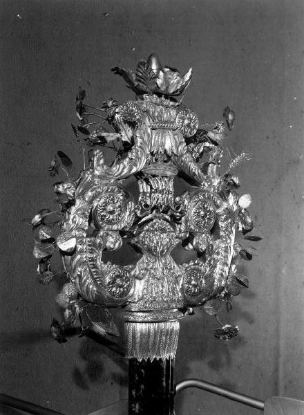 MOTIVI DECORATIVI VEGETALI/ MONOGRAMMA MARIANO (CORREDO DI CROCE) - PRODUZIONE LIGURE (SEC. XIX)