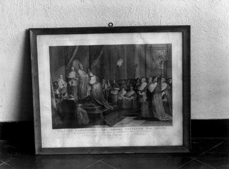 CORONAZIONE DEL PAPA PIO VI (stampa) - ambito romano (sec. XIX)