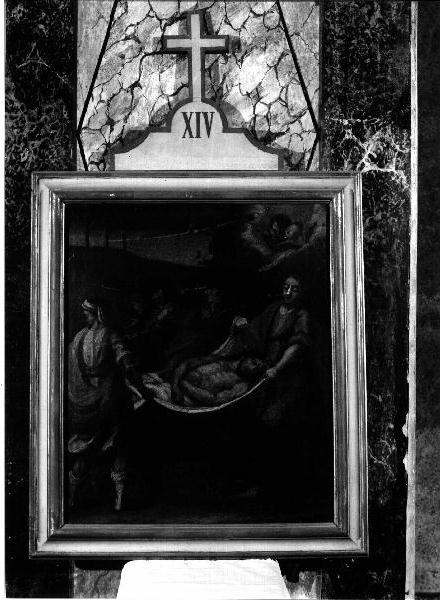 TRASPORTO DI CRISTO AL SEPOLCRO (VIA CRUCIS, ELEMENTO D'INSIEME) - BOTTEGA GENOVESE (fine SEC. XVIII)