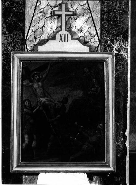 stazione XII: Gesù innalzato e morto in croce (Via Crucis, elemento d'insieme) - ambito genovese (ultimo quarto sec. XVIII)