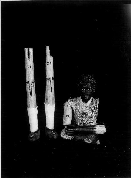 UOMO DI COLORE (RE MAGIO ?) (STATUETTA DA PRESEPIO) (seconda metà SEC. XIX)