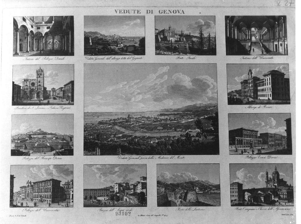 Vedute di Genova (stampa) di Lose Friedrich (metà sec. XIX)