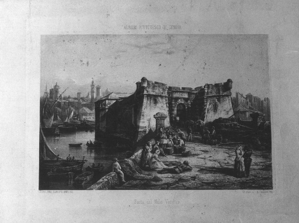 Veduta di Genova (stampa) di Zanetti Borzino Leopoldina, Borzino Giacomo Ulisse (seconda metà sec. XIX)