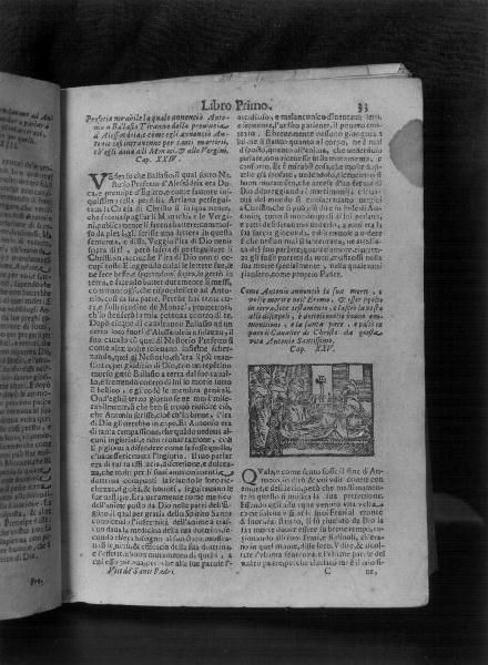 Sant'Antonio Abate e Piamone (stampa, elemento d'insieme) - ambito italiano (sec. XVII)