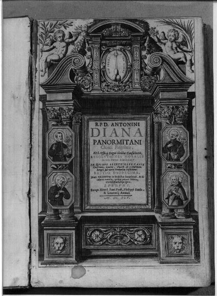 edicola con immagini di San Giovanni, San Gaetano, Sant'Andrea e San Paolo (stampa) di Picart Jean (sec. XVII)