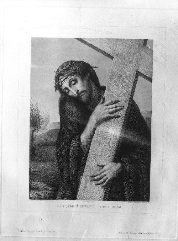 CRISTO PORTACROCE (stampa) di Leonardo da Vinci, Boltraffio Giovanni Antonio, Beretta Giovanni (sec. XIX)