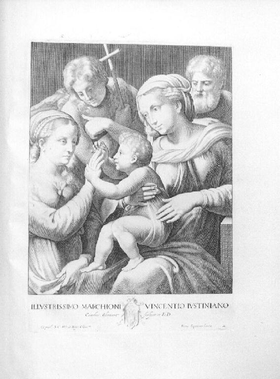 Sacra Famiglia (?) (stampa, elemento d'insieme) di Bloemaert Cornelis il Giovane (sec. XVII)